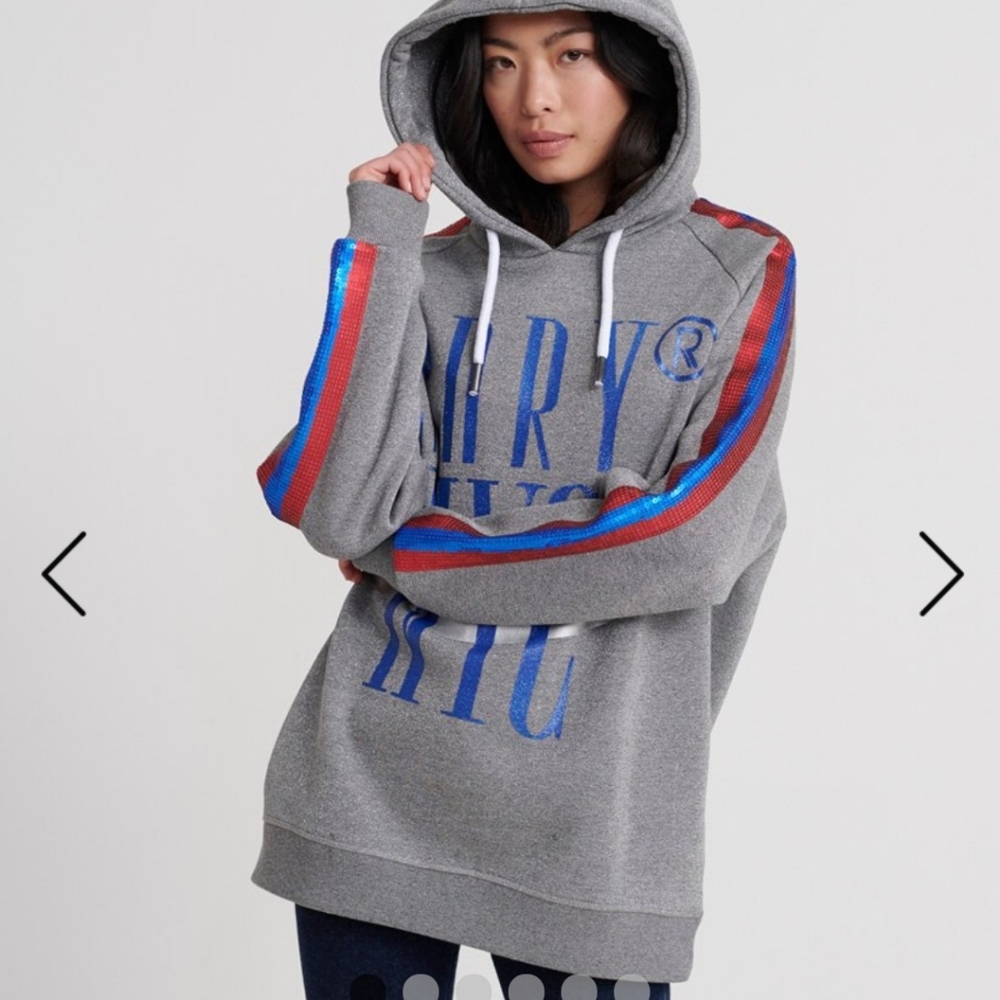 BNWT Superdry grey glitter OVERSIZED sweatshirt